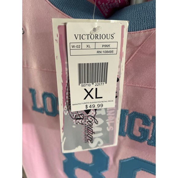 NWT Victorious Women's Y2K Jersey style‎ Pink "Los Angeles" dress size XL - Picture 8 of 11